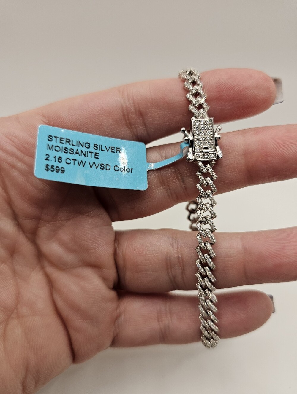 7.5 Inch Moissanite Monaco Bracelet S925